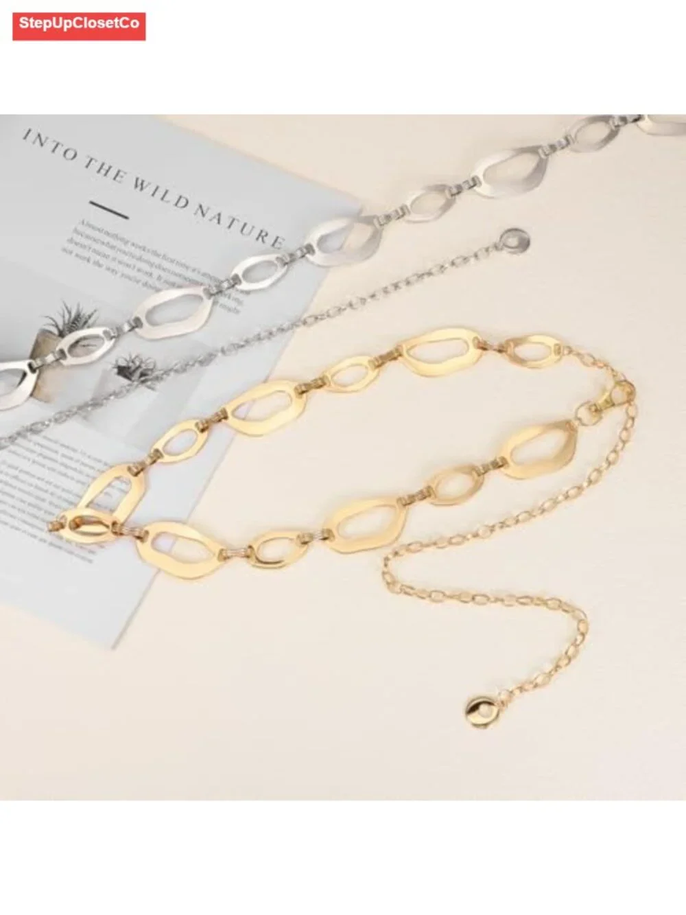 Women's Adjustable Waist Chain Belt Metal Alloy